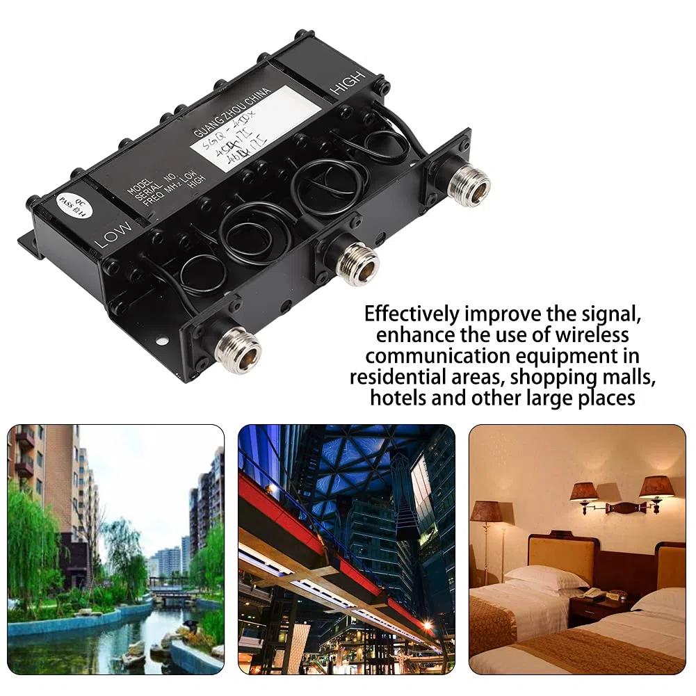 Duplexer UHF a 6 cavità con Isolamento 80dB per Connettore N Ripetitore Tono Radio, Adatto per Grandi Aree, Potenza 10W