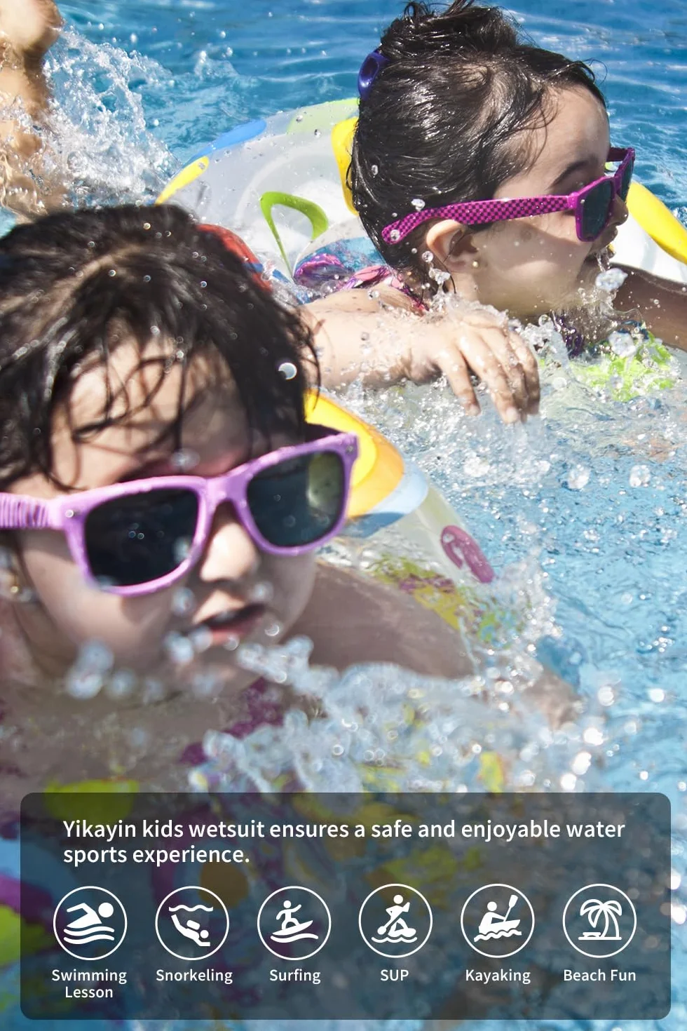 Muta Corta per Bambini, Muta di 2 mm in Neoprene Premium per Ragazzi e Ragazze, Costume Termico con Cerniera Frontale per Lezioni di Nuoto Surf Snorkeling Immersioni SUP