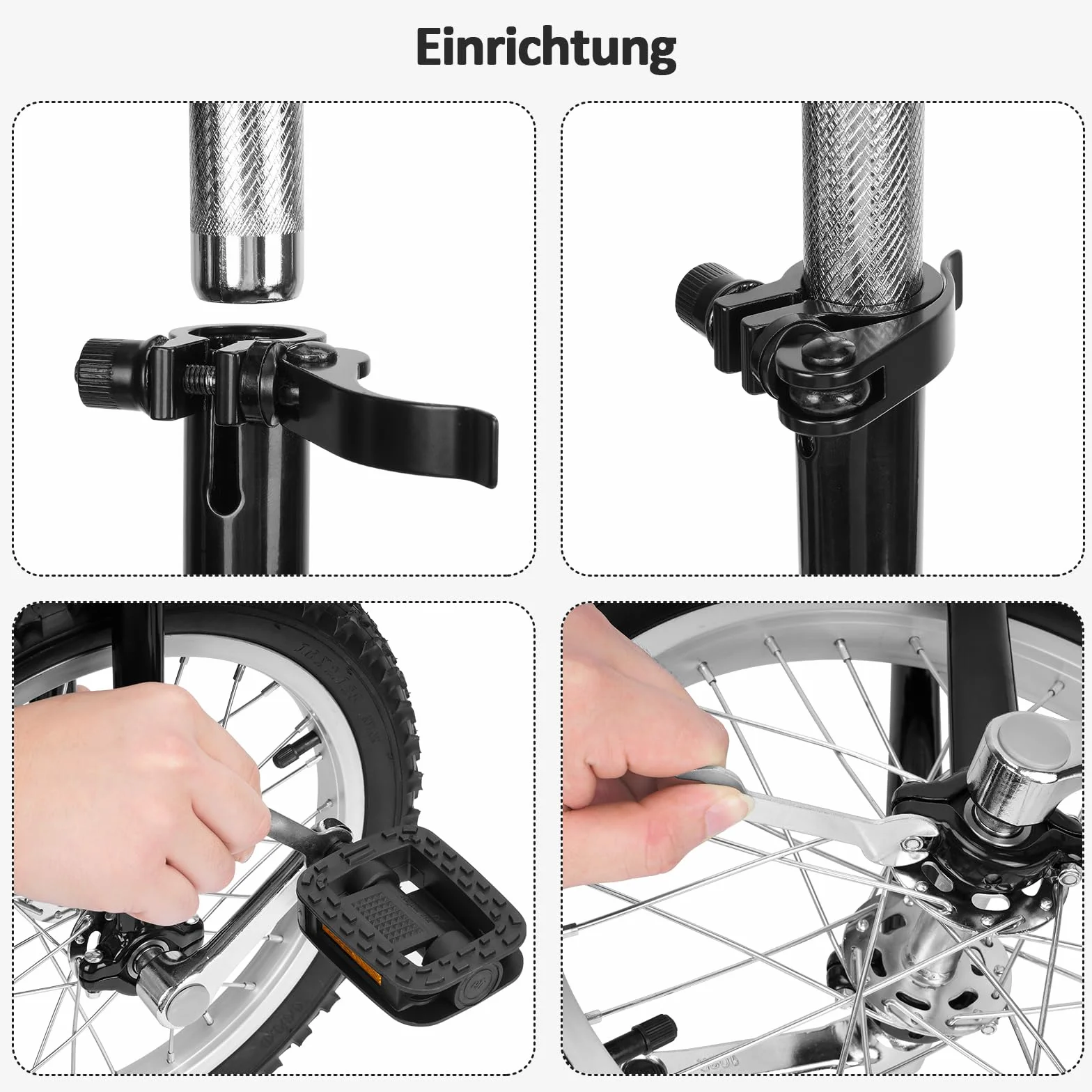 uyoyous Monociclo 16 pollici Unicycle per adulti bambini principianti e professionisti unisex nero