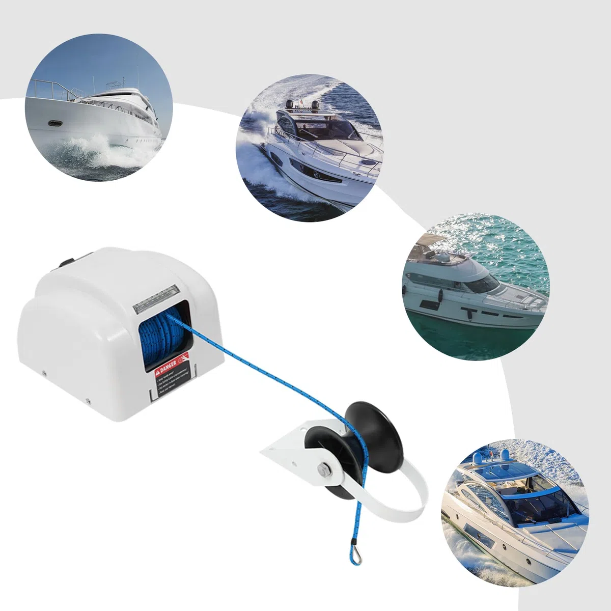 Salpa Ancora, verricello Elettrico, verricello con Telecomando, 45LBS & 700lbs e Corda di Nylon da 100 peidi, per Barche Fino a 24 peidi, Automatico