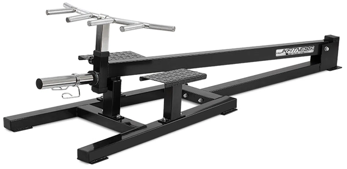 JK FITNESS Rowing Machine JKV-TBAR | Macchinario per Schiena e Core con 4 Angolazioni di Presa | Carico Max 200 kg | Compatibile con Dischi Foro 50 mm