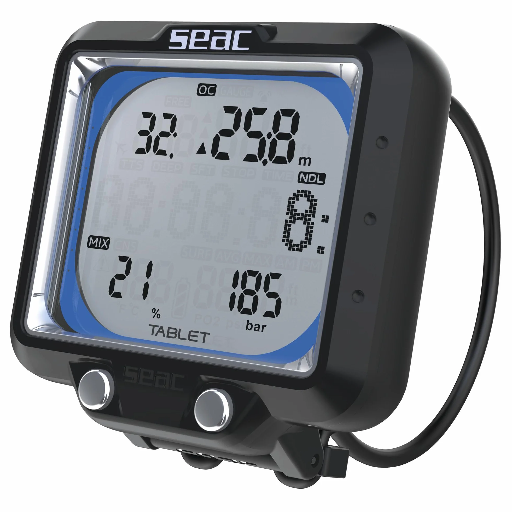 SEAC Tablet, Computer Subacqueo per Immersioni con Bluetooth Integrato, Gestione Fino a 3 Miscele, Ampio Display, Connessione Wireless con Massimo 3 Trasmettitori