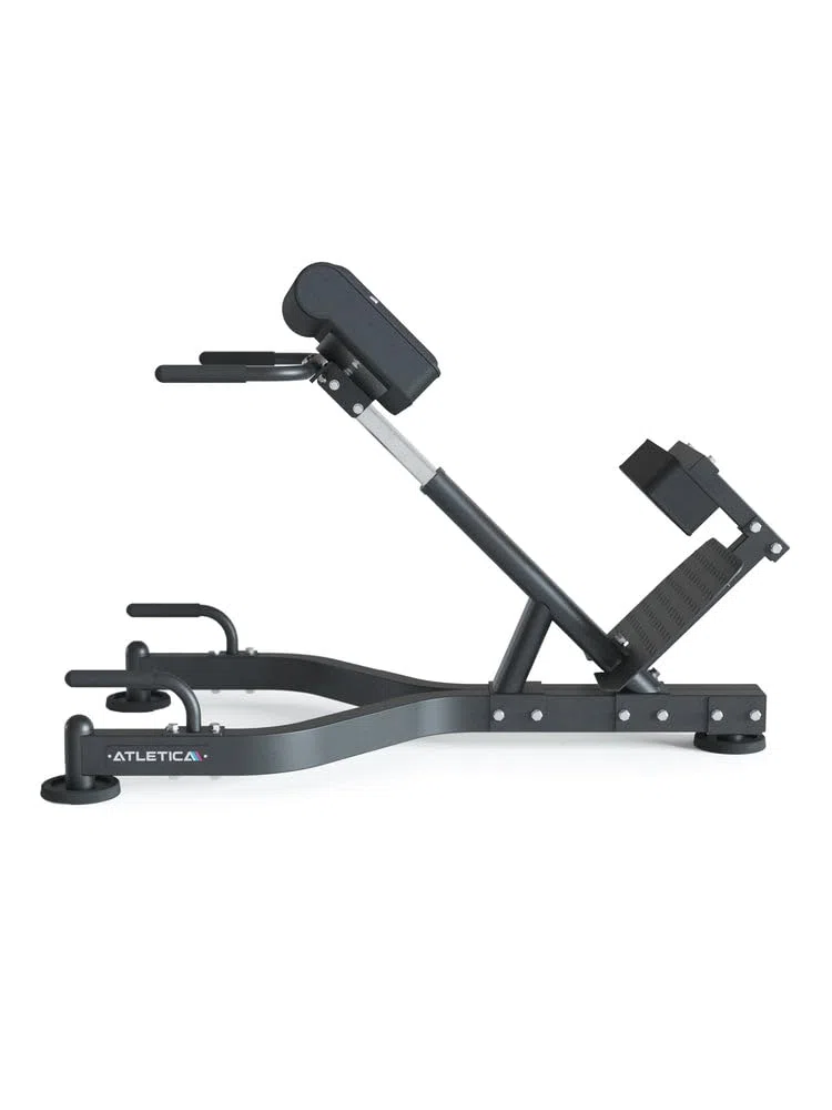 ATLETICA Hyperextension regolabile | Allenamento della schiena | Portata 200 kg | Alta stabilità | Regolabile | Manici extra per flessioni