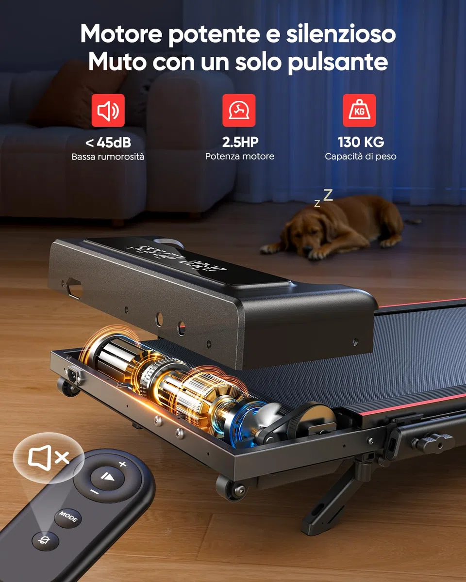 Tapis Roulant Elettrico Pieghevole 12 km/h, 4 in 1 Tapis Roulant con Inclinazione, App, Telecomando e Doppio Display LED, Design Salvaspazio per Casa e Ufficio, Nessuna Installazione Richiesta
