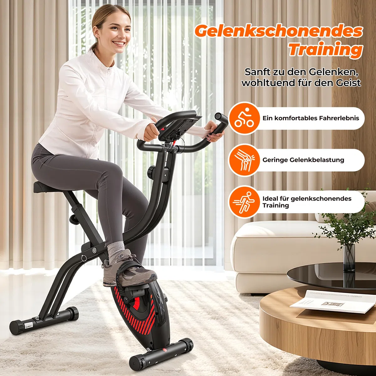 Cyclette pieghevole domestica: 16 livelli magnetici, monitor LCD, sensore cardiaco manuale, sella imbottita, capacità 120 kg. Perfetta per cardio a casa