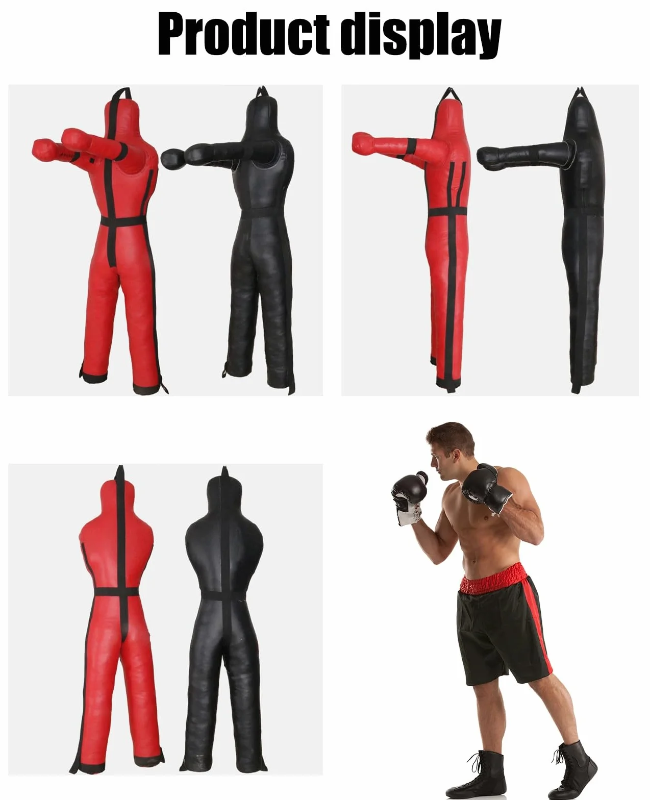 Sospeso Dummy, Judo Grappling Dummy, MMA manichino da lotta, Karate Training Dummies, per Posizione in piedi Manichino Wrestling Arti Marziali Boxe, NON Riempito ( Color : B Black , Size : 175cm )