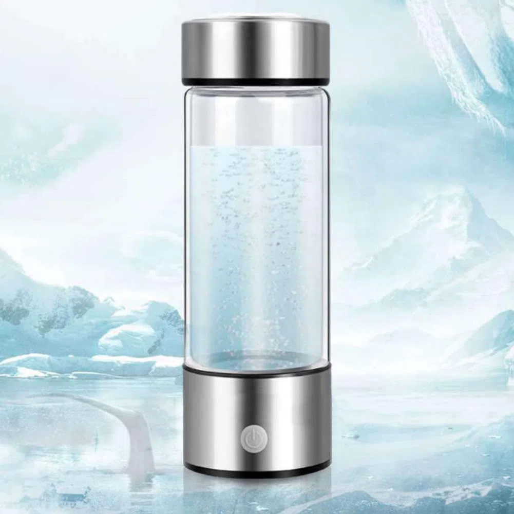Bottiglia d'Acqua a Idrogeno Portatile, Generatore Con Ricarica USB, Ionizzatore d'Acqua Ricca per Ufficio, Viaggi e Lavoro (Nero)