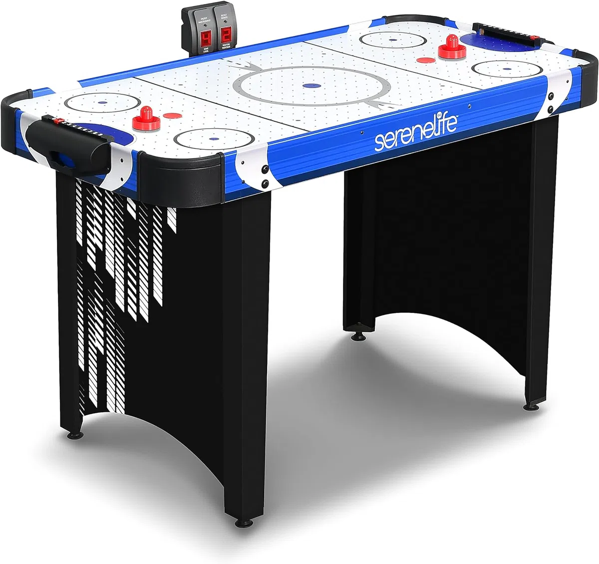 SereneLife Air Hockey, Tavolo da Gioco e Set di Accessori per Bambini e Adulti, Versioni Compatte e Motorizzate con Dischi e Spintori Inclusi