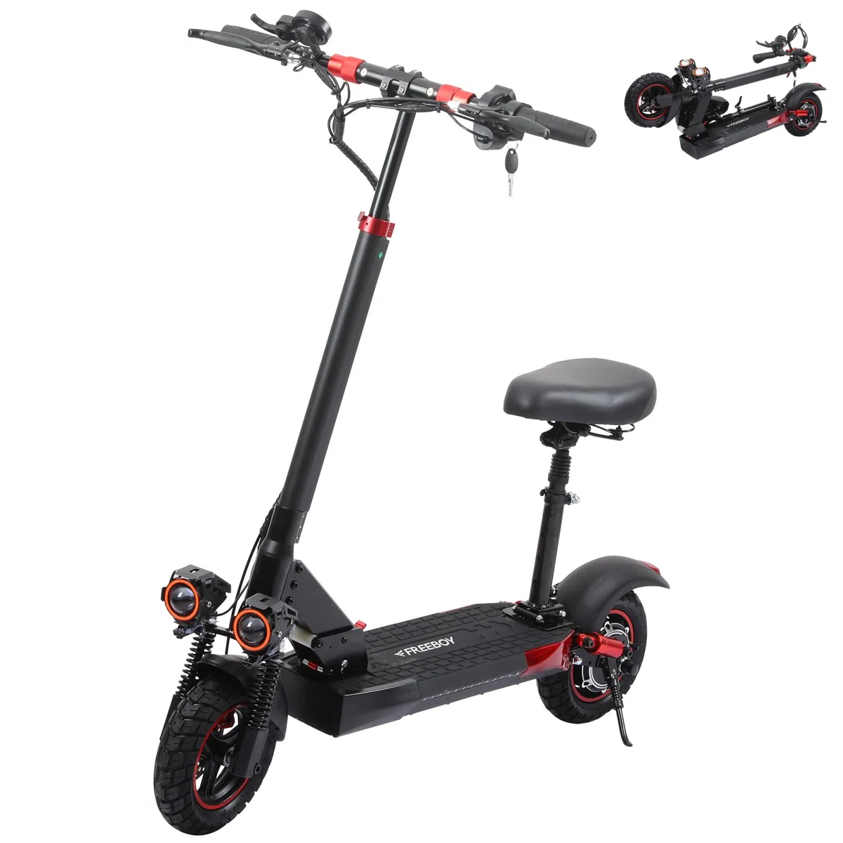 Monopattino Elettrico Adulto con Sella, Scooter Elettrico Pieghevole con Sospensione Completa, 45/50/60KM di Autonomia, 8,5" /10" /11" Pneumatici, Carico massimo 120KG