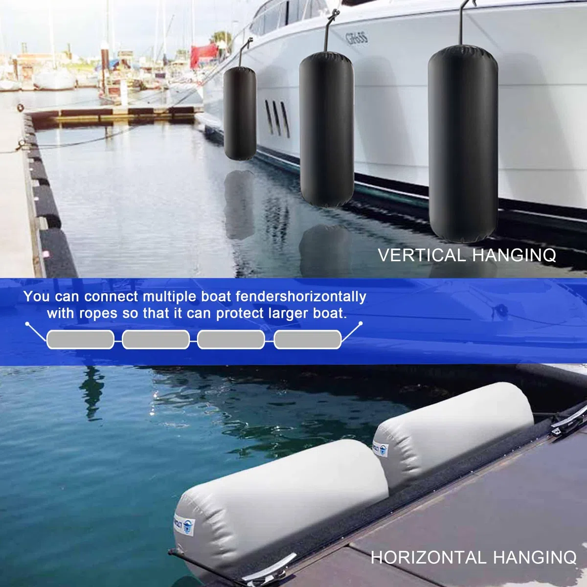 Parabordi Gonfiabili per Imbarcazioni, Il Paraurti per Imbarcazioni, Gli Yacht, il Decodificatore in PVC per Imbarcazioni Sono Dotati di Una Doppia Barra di Nylon, Pompa per i Piedi