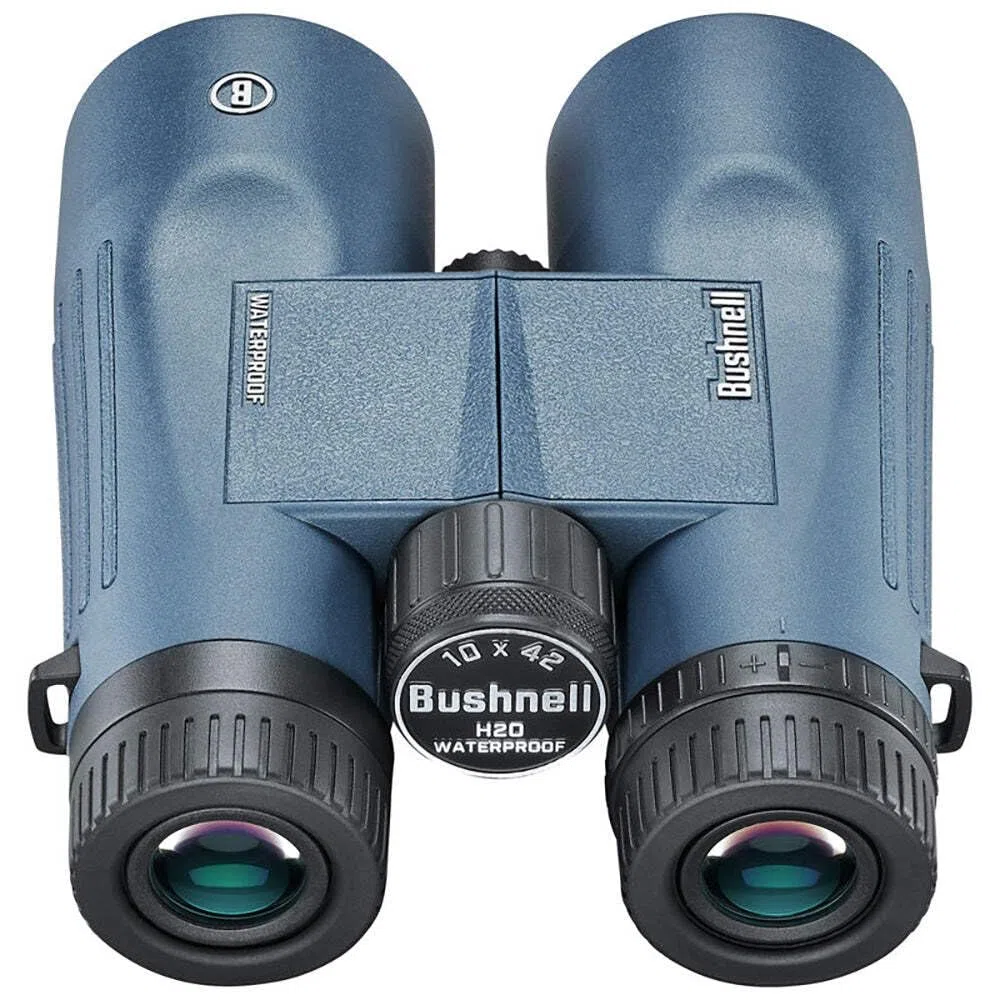 Bushnell - H2O 2 - Binocolo - 10x42 - Tetto Prisma - Blue Scuro - Fully multicoated - Impermeabile/Antiappannamento - Conchiglie oculari Twist Up - Sport acquatici - Nautica - 150142R