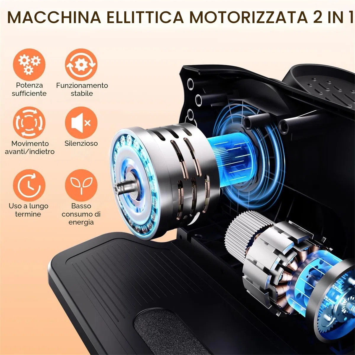 Morelax Ellittica Elettrica Sotto la Scrivania, Mini Ellittica da Casa con Telecomando, Display, Silenzioso e Portatile, Trainer Ellittiche a Pedaliera con 12 Velocità Regolabili per Anziani e Adulti