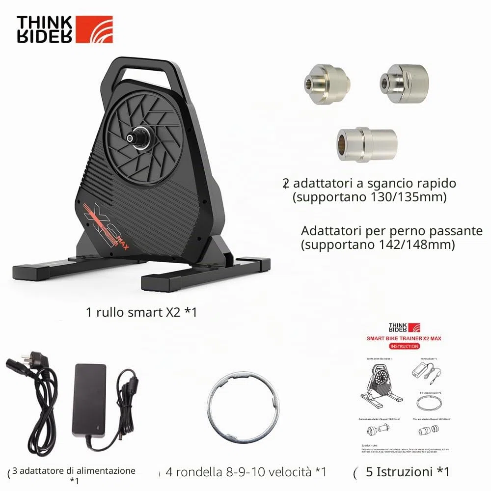 ThinkRider X2Max, Allenatore per Bici Intelligente Unisex, Nero，Smart Trainer