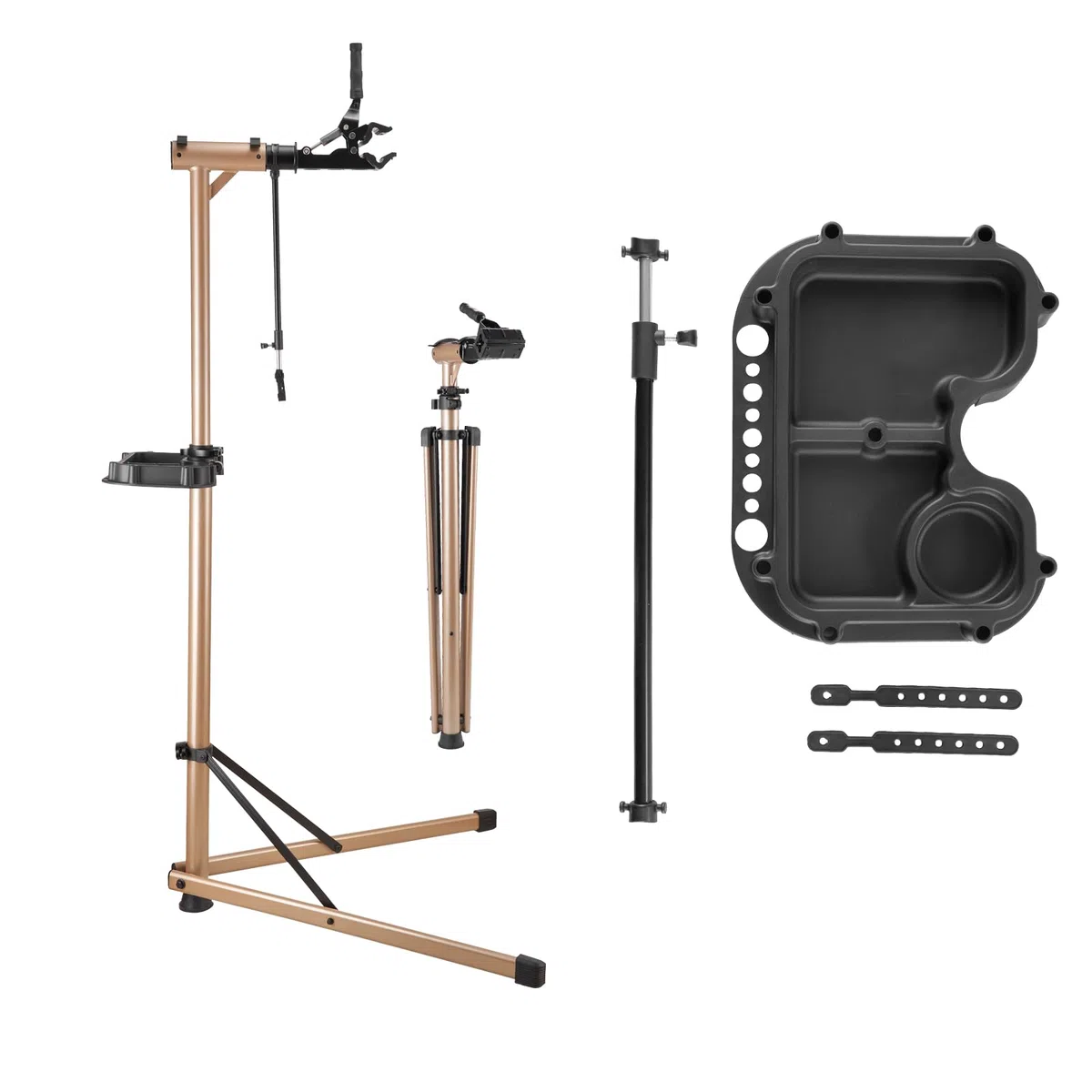 VEVOR Supporto per Riparazione Bici 940 x 795 x 1700 mm Supporto da Lavoro per Bici Resistente, Carico Nominale di 49,9 kg con Altezza Regolabile 1025 a 1510 mm e Ampio Vassoio Portautensili