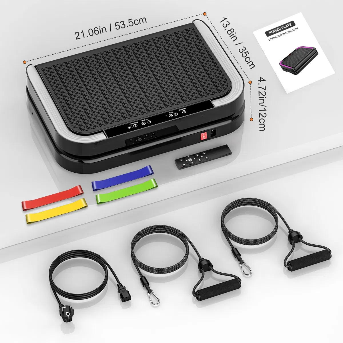 Pedana Vibrante Dimagrante, Vibration Plate con 9 Programmi, 200 Livelli di Intensità, Altoparlante Bluetooth, Telecomando, Bande & Corde di Resistenza, Pedana Vibrante per Circolazione Gambe