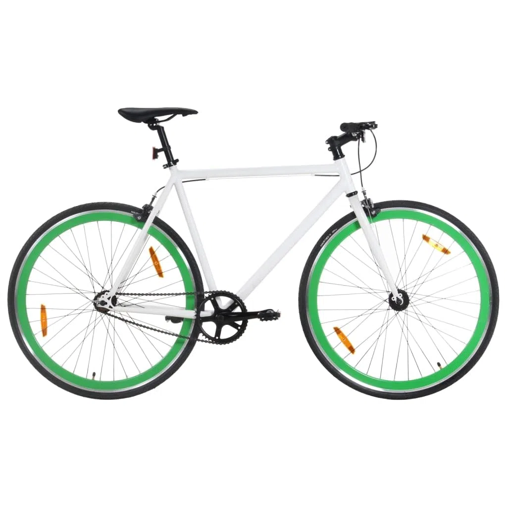 Bicicletta a scatto fisso bianco e verde 700c 55 cm biciclette