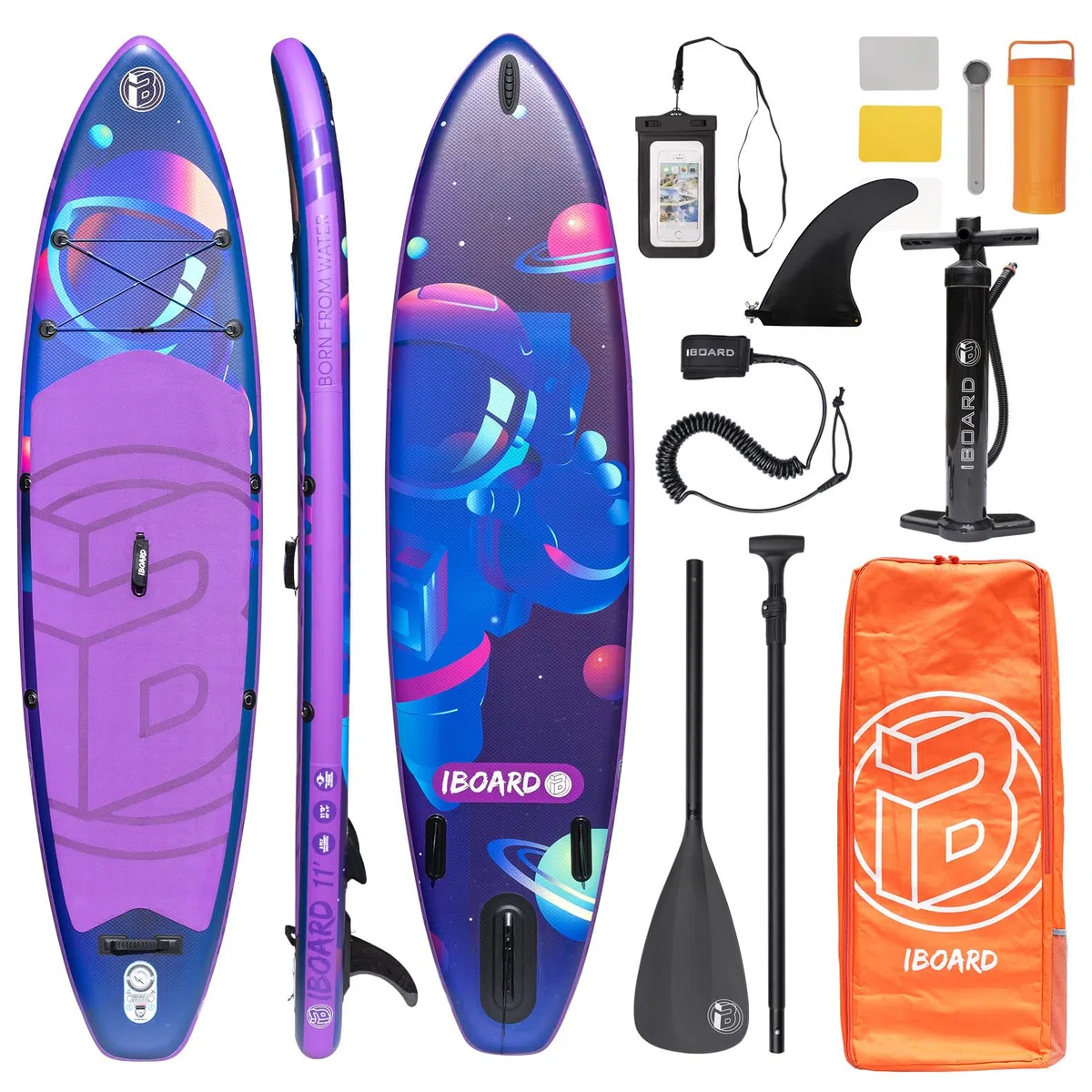 Tavole gonfiabili per stand up paddle 11 ′ × 33 × 6 ″ con accessori spessi e eccellenti per tavola da SUP, ampia e stabile ad alto carico gonfiabile per giovani e adulti
