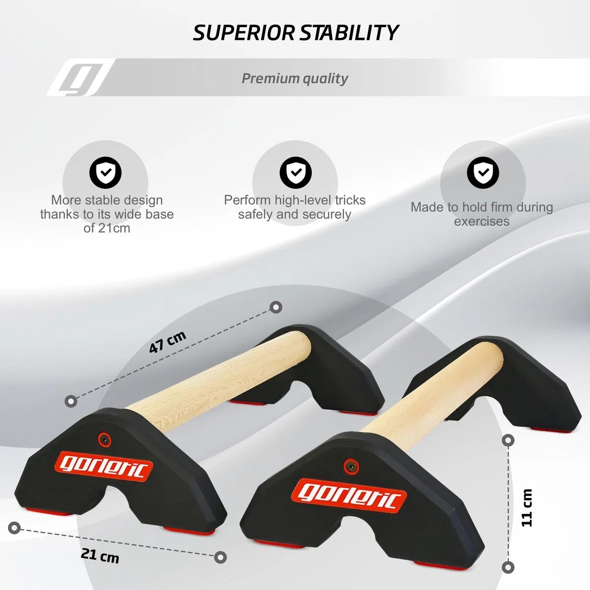 LowFit PRO Gorletic Calisthenics Parallettes - Parallele da ginnastica, facile da trasportare, testato dall'atleta, design magnetico di qualità.