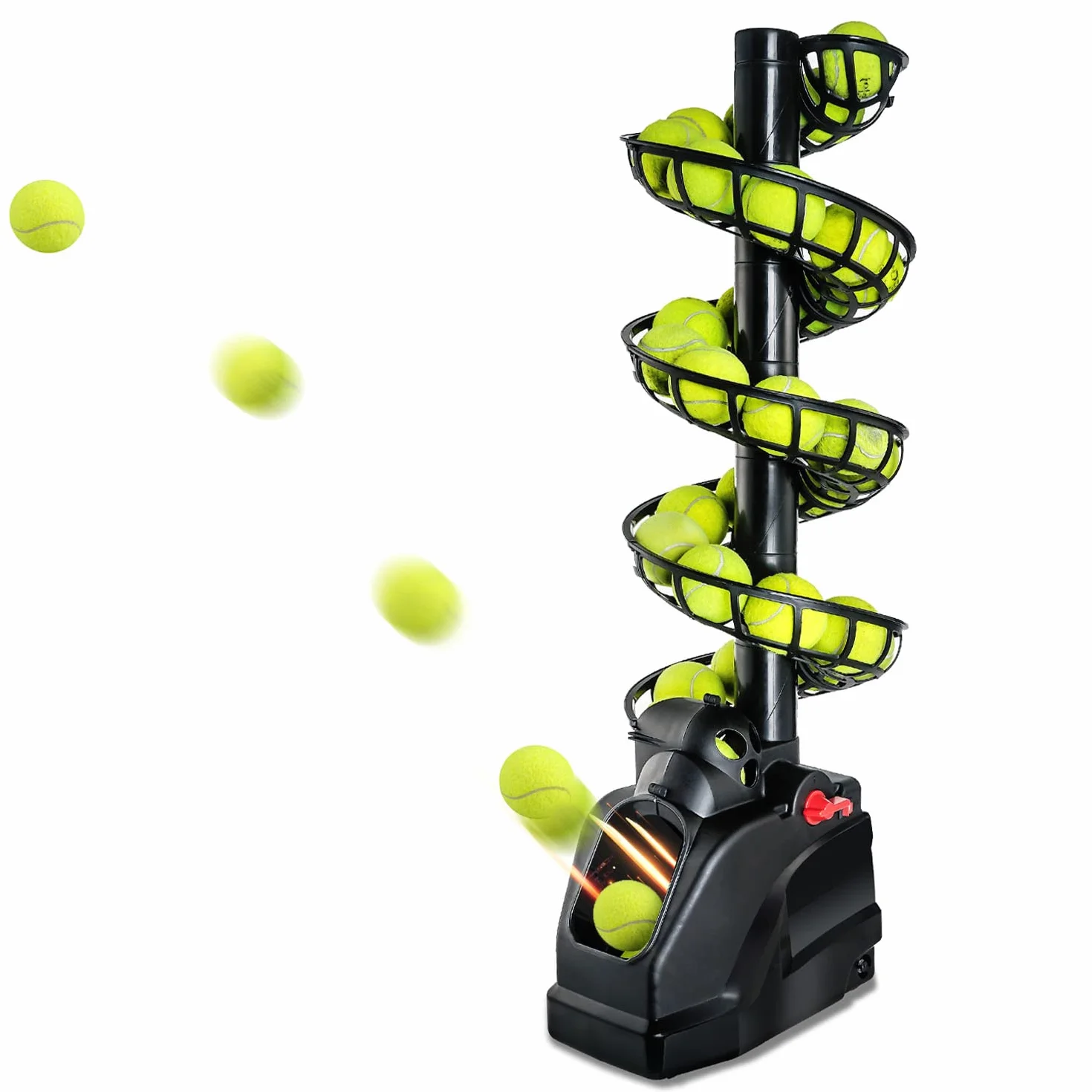 Allenamento Tennis(può Contenere 30 Palline) TennisTrainer,Macchina da Tennis Adatto a Principianti/Bambini/Allenatore/Cortile e Campo,AC/Batteria&Cavo USB