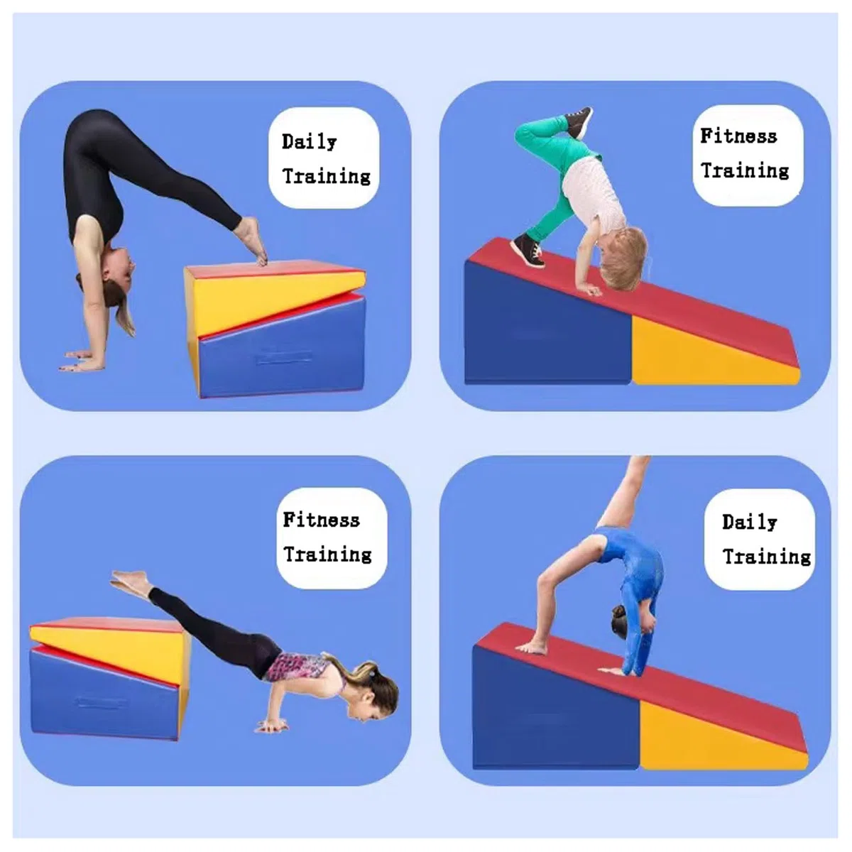 Materassino Ginnastica Inclinato,Tappetino da Ginnastica Inclinato Pieghevole per Yoga, Palestra, Esercizi di Aerobica, Ginnastica Domestica, Palestra 187x 57x40 cm