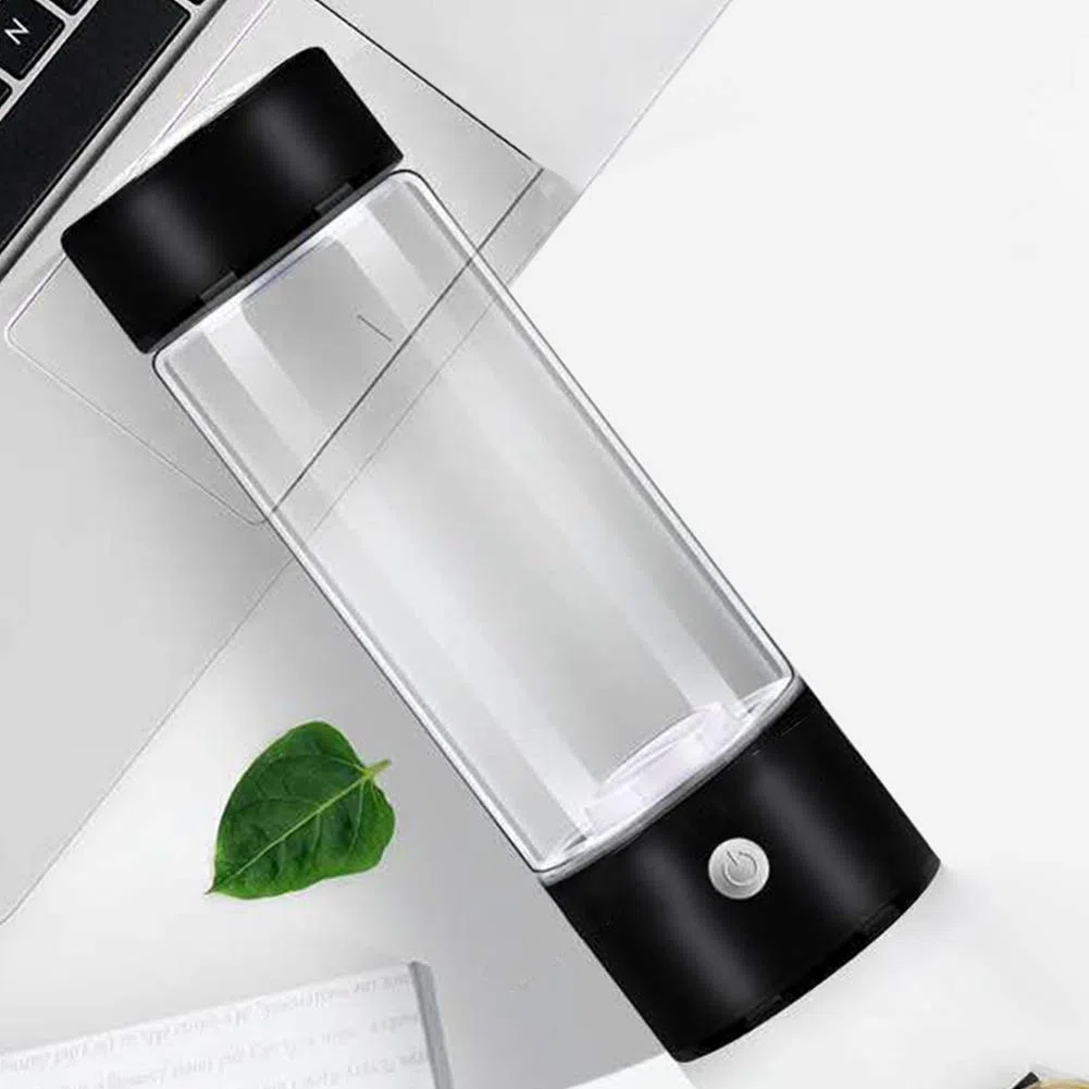 Bottiglia d'Acqua a Idrogeno Portatile, Generatore Con Ricarica USB, Ionizzatore d'Acqua Ricca per Ufficio, Viaggi e Lavoro (Nero)