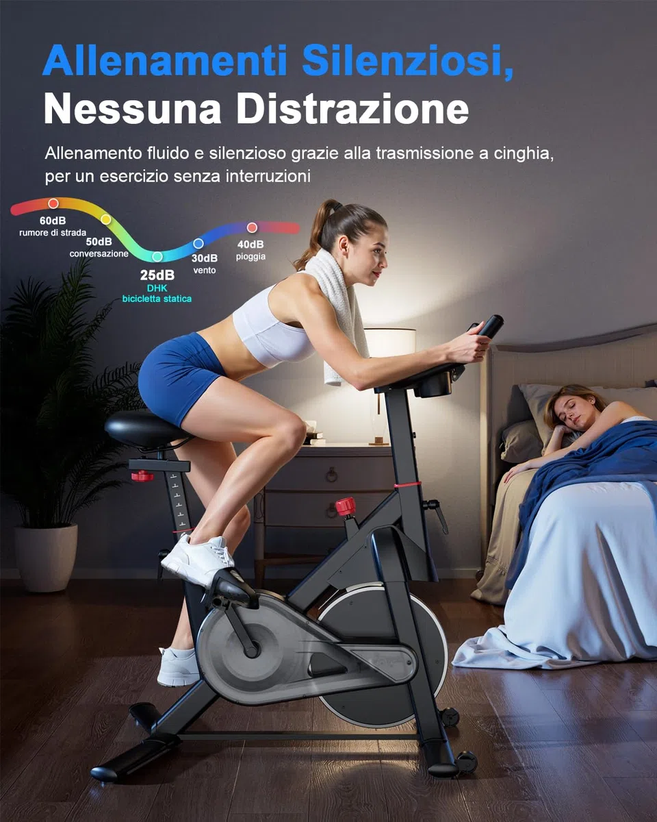 Copant Cyclette da Casa Professionale da Ciclismocon, Ciclette Resistenza Magnetica Regolabile, Bicicletta per Casa con Display Capacità di Peso 136 kg LCD e APP