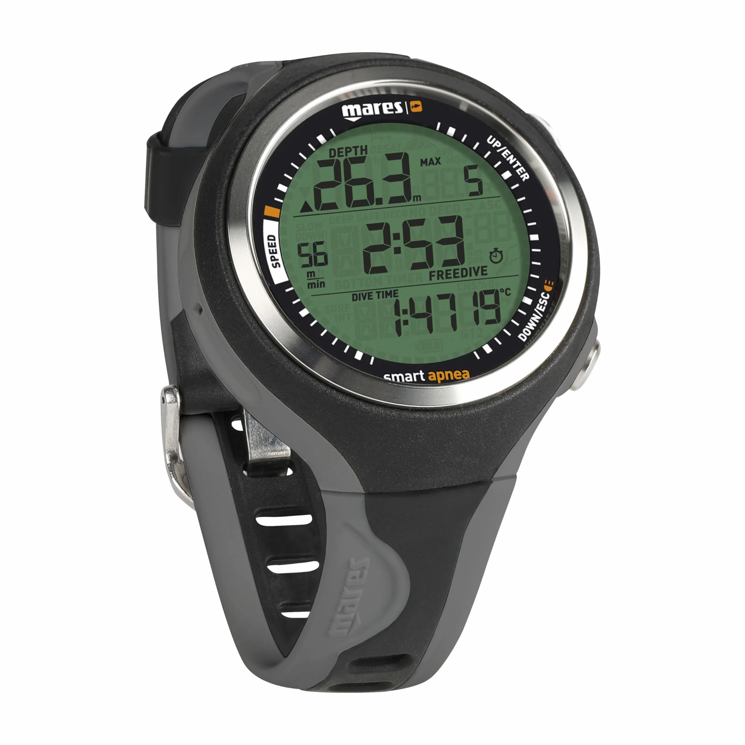Mares Smart Apnea, Computer per Apneisti, Adulto, Nero/Grigio