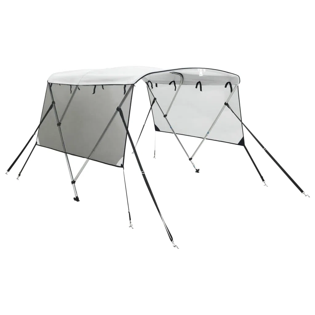 vidaXL Bimini di Prua Pareti Laterali Rete 3 Archi 183x(154-167) x137cm, bimini per imbarcazione, tendalino per barca, copertura per imbarcazione