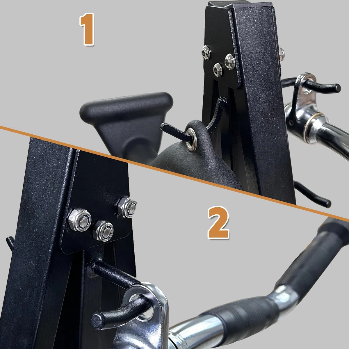 Lat Pulldown Attachments Storage Rack, Wall Mount Lat Pull Down Bar Organizer with Heavy Duty Hooks, Steel Gym Accessory Rack for Cable Attachment