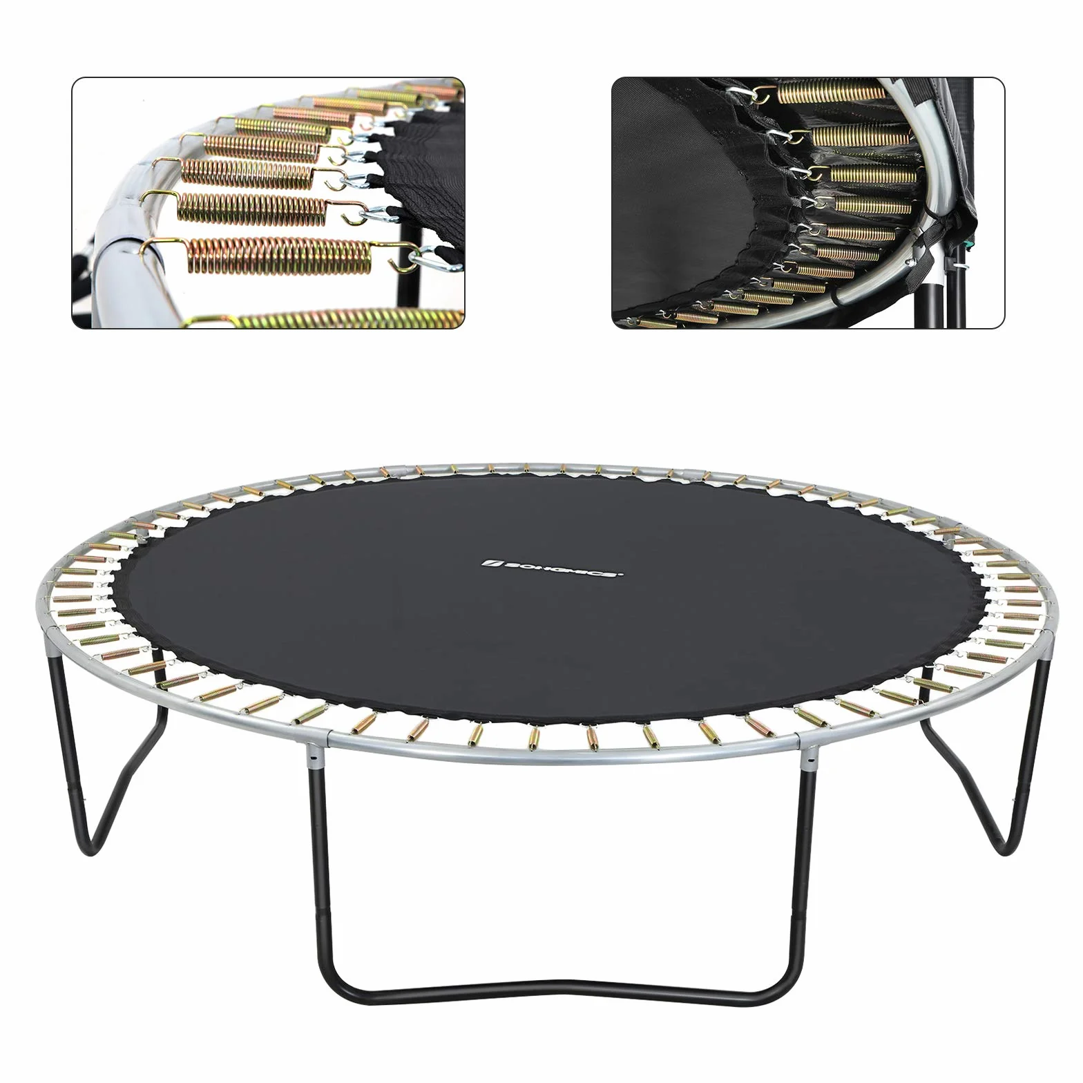 SONGMICS Tappeto per Trampolino di Ricambio, Tappeto Elastico da 208/263/324 cm di Diametro, Adatto per Trampolino da 244/305/366 cm, Ricambio per Trampolino, Nero