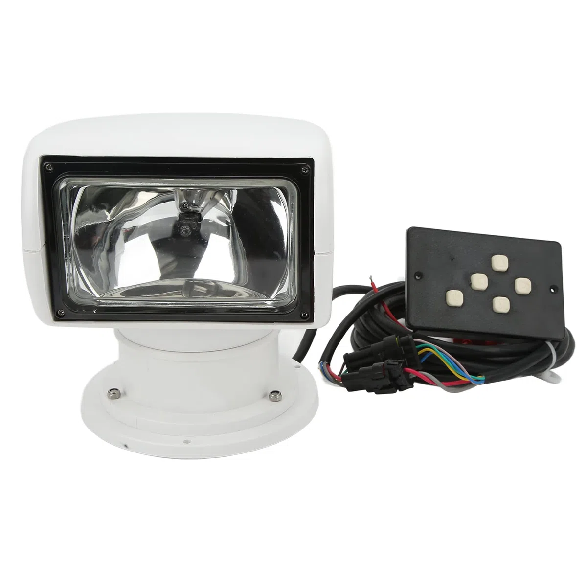 Faretto Telecomandato per Barca, Faro Telecomandato Girevole a 360 Gradi IP67 Impermeabile 100 W per Yacht Camion Auto Marine (DC12V)