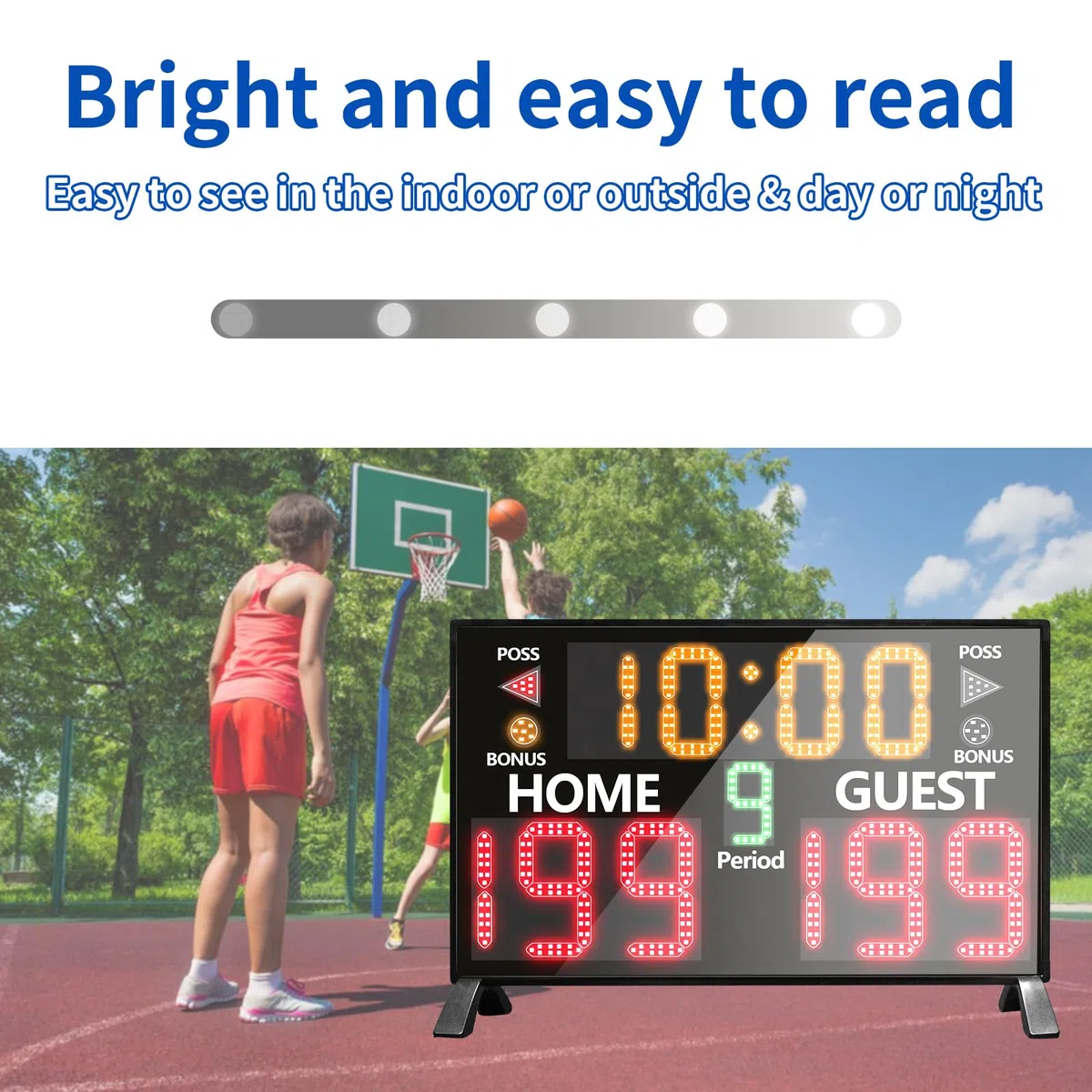 YZ Tabellone segnapunti Digitale con Telecomando, tabellone segnapunti Portatile di Pallacanestro con Orologio del Timer, tabellone segnapunti elettronico con Telecomando, Orologio da Tavolo,