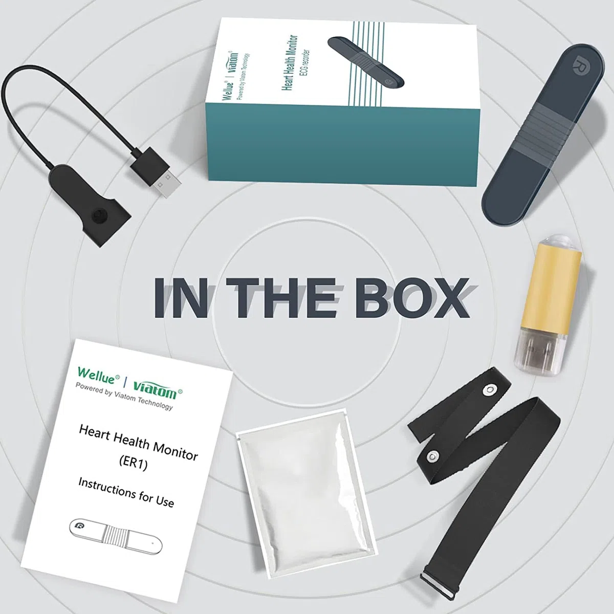 Wellue Monitor ECG, registratore Holter professionale con report di analisi AI-ECG, registrazione ECG 24 ore su 24, software di supporto per PC, stampa ECG PDF, cardiofrequenzimetro per uso domestico