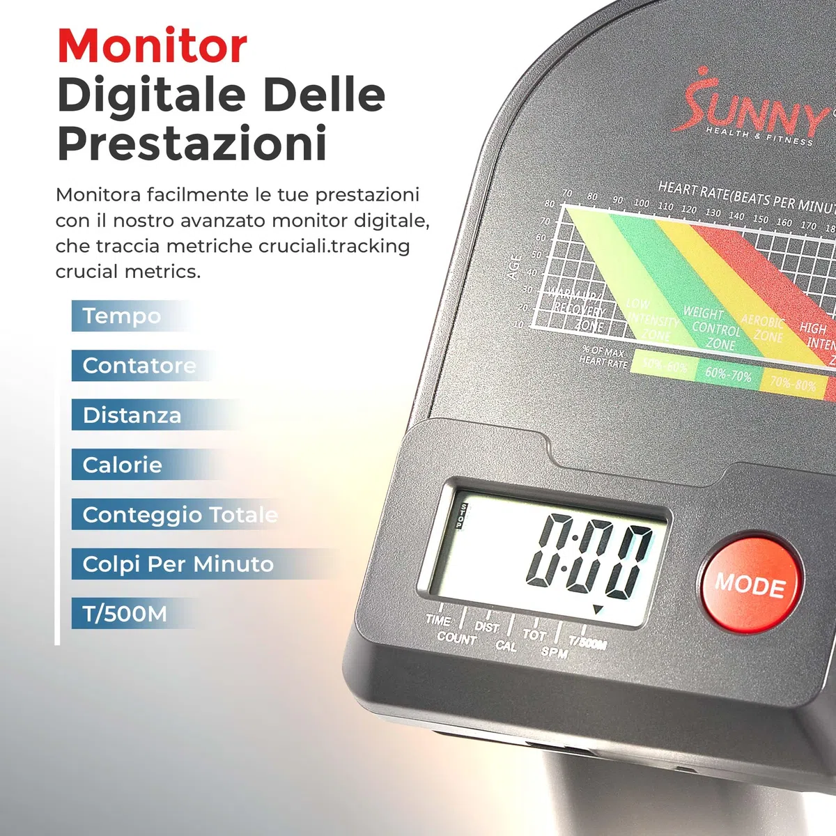 Sunny Health & Fitness Vogatore Compatto a Movimento Completo con Resistenza Regolabile, Rower per Allenamento a Basso Impatto e a Corpo Intero con Binario Lungo, Compatibile con l’App SunnyFit