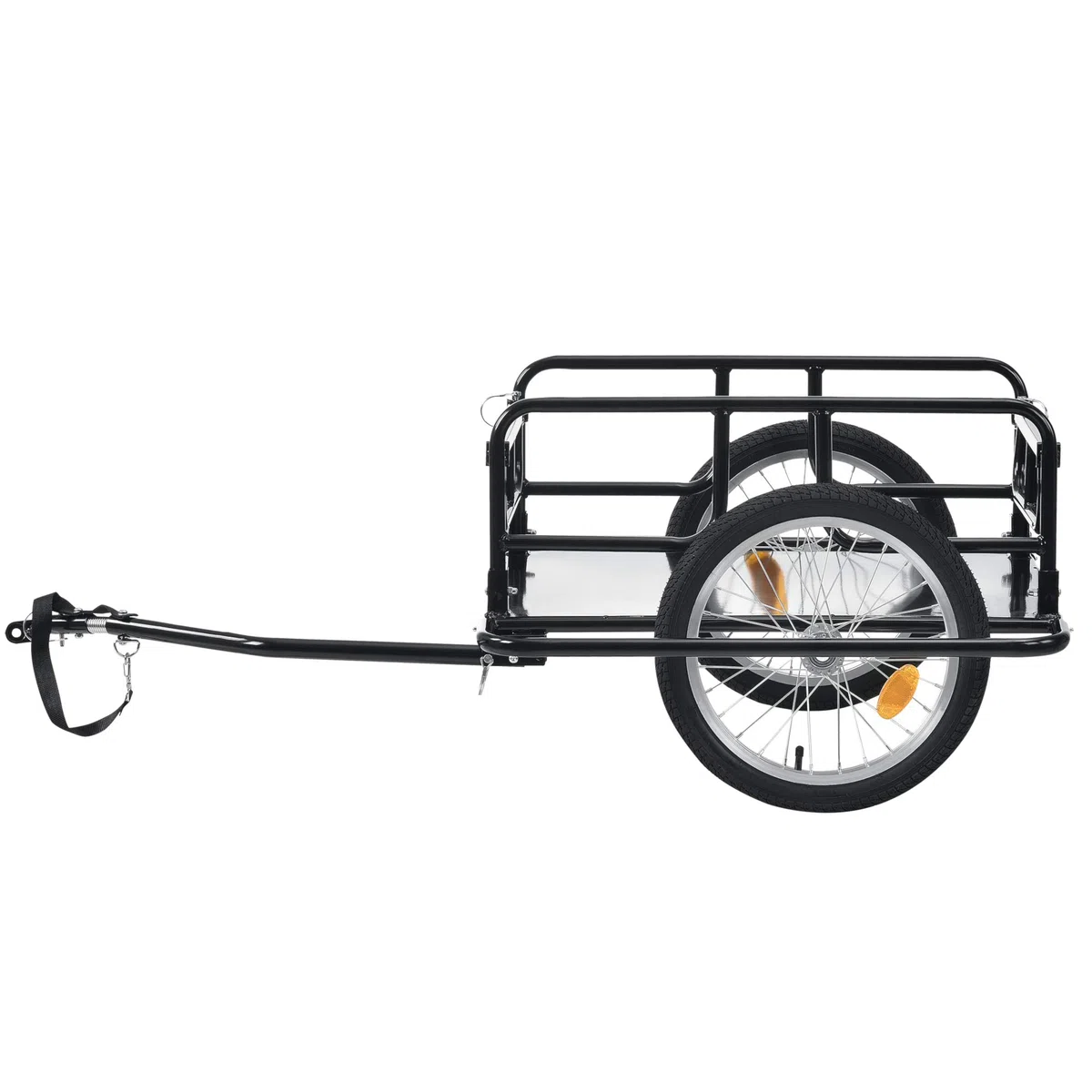 pro.tec Rimorchio Cargo per Bicicletta 130 x 72 x 49 cm Carrello Trasporto per Bici con Telaio in Acciaio Carico Max. 40 kg - Nero