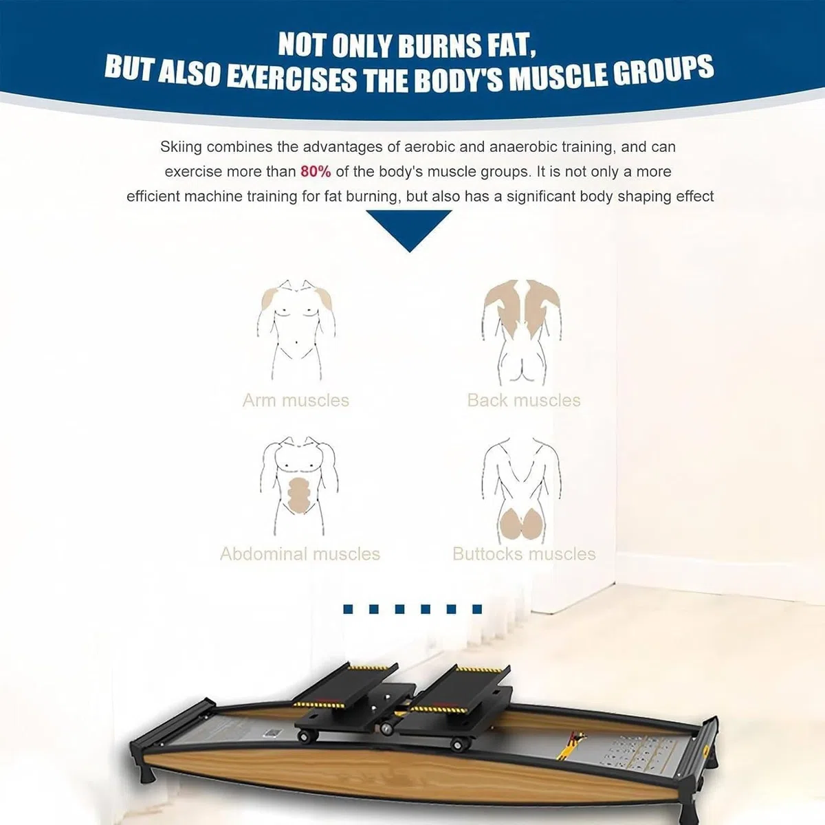 Ski Machine, simulatore di Sci, attrezzo per l'allenamento di Gambe e Muscoli del Pavimento pelvico, Divertente Attrezzatura Cardio per l'allenamento di Tutto Il Corpo a casa