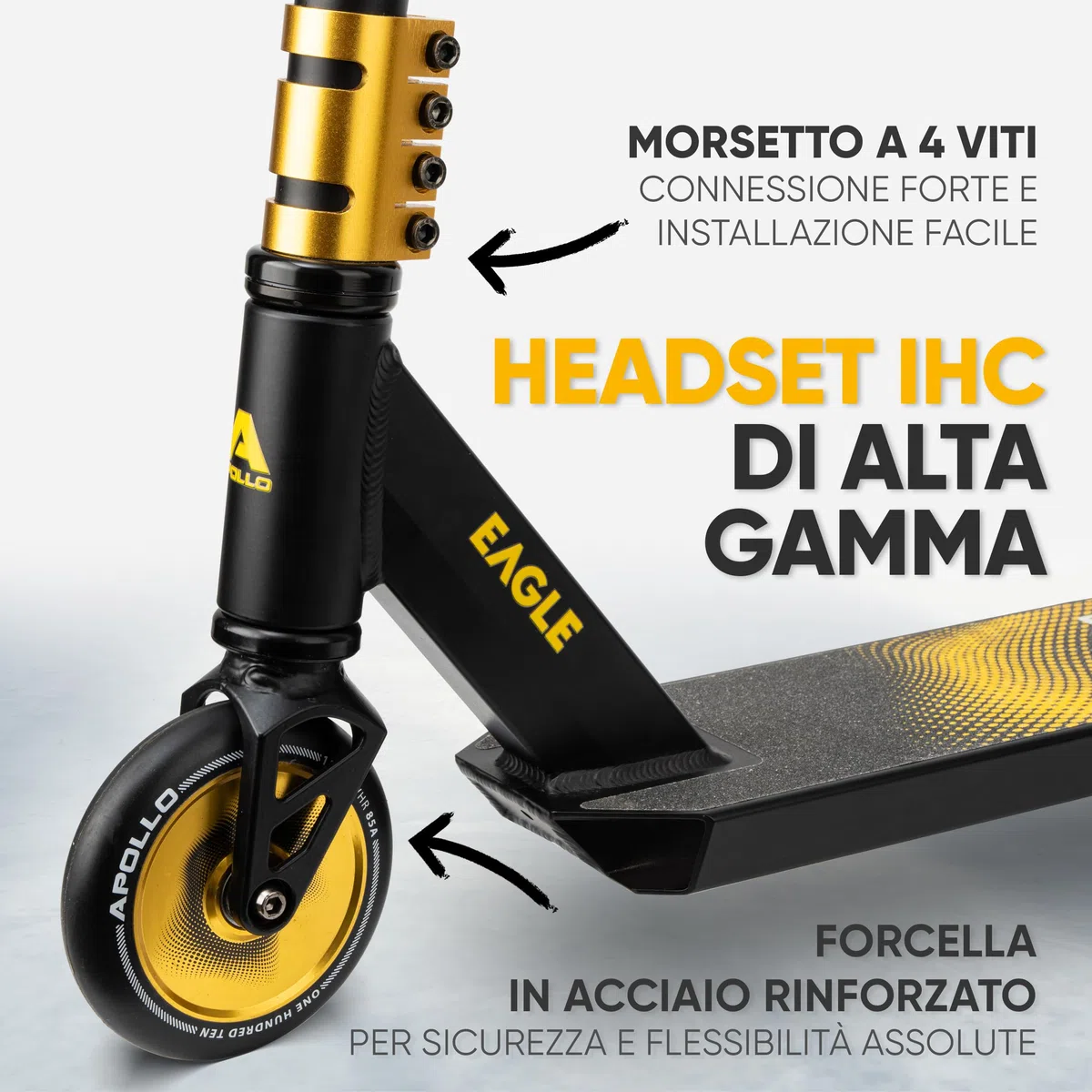 Apollo Stunt Scooter - Eagle, monopattino acrobatico professionale anodizzato, scooter per bambini con cuscinetti ABEC 9, ruote da 110mm, monopattino acrobatico anche per adolescenti e adulti