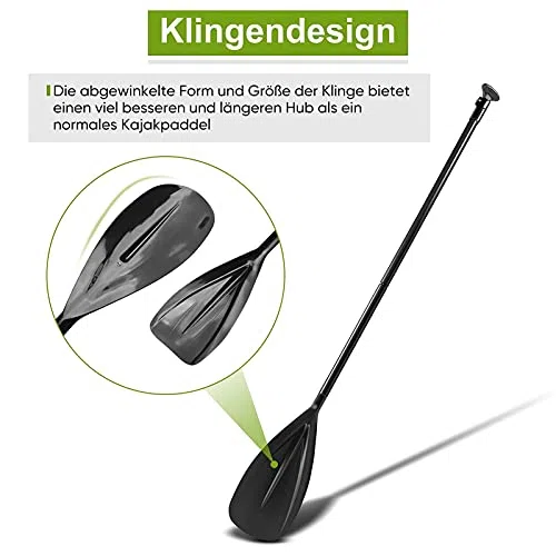 GOTOTOP Pagaia in Alluminio Regolabile 163-215 cm, Removibile 2 Parti per Stand Up Paddle, Kayak, Surfboard e Canoa