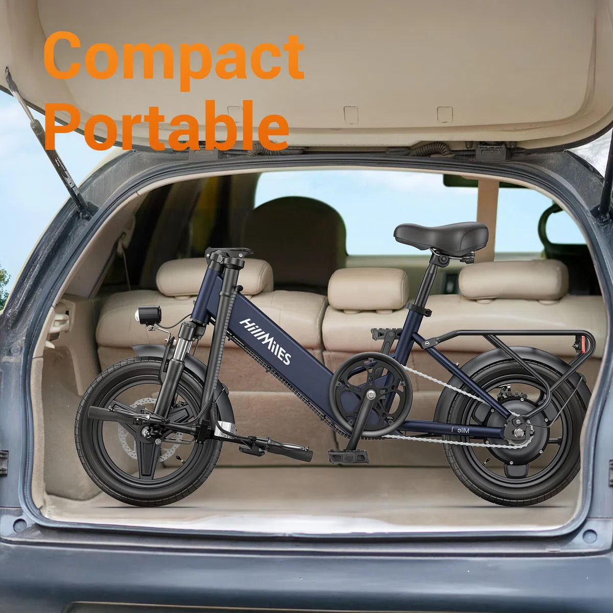 Bicicletta elettrica HillMiles Mile 1, batteria 36 V 10.4 AH, pneumatico 14'*2.0', velocità 25 km/h e autonomia 40-65 km Bicicletta elettrica per spostamenti urbani, IP65 impermeabile
