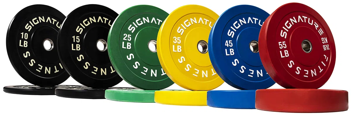 Signature Fitness Piastre olimpioniche da 5,1 cm con mozzo in acciaio, coppie o set, confezioni multiple