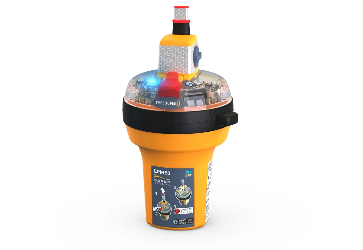 Ocean Signal rescueME EPIRB3 con staffa manuale Categoria 2 – AIS, app mobile, Return Link Service (702S-03932).