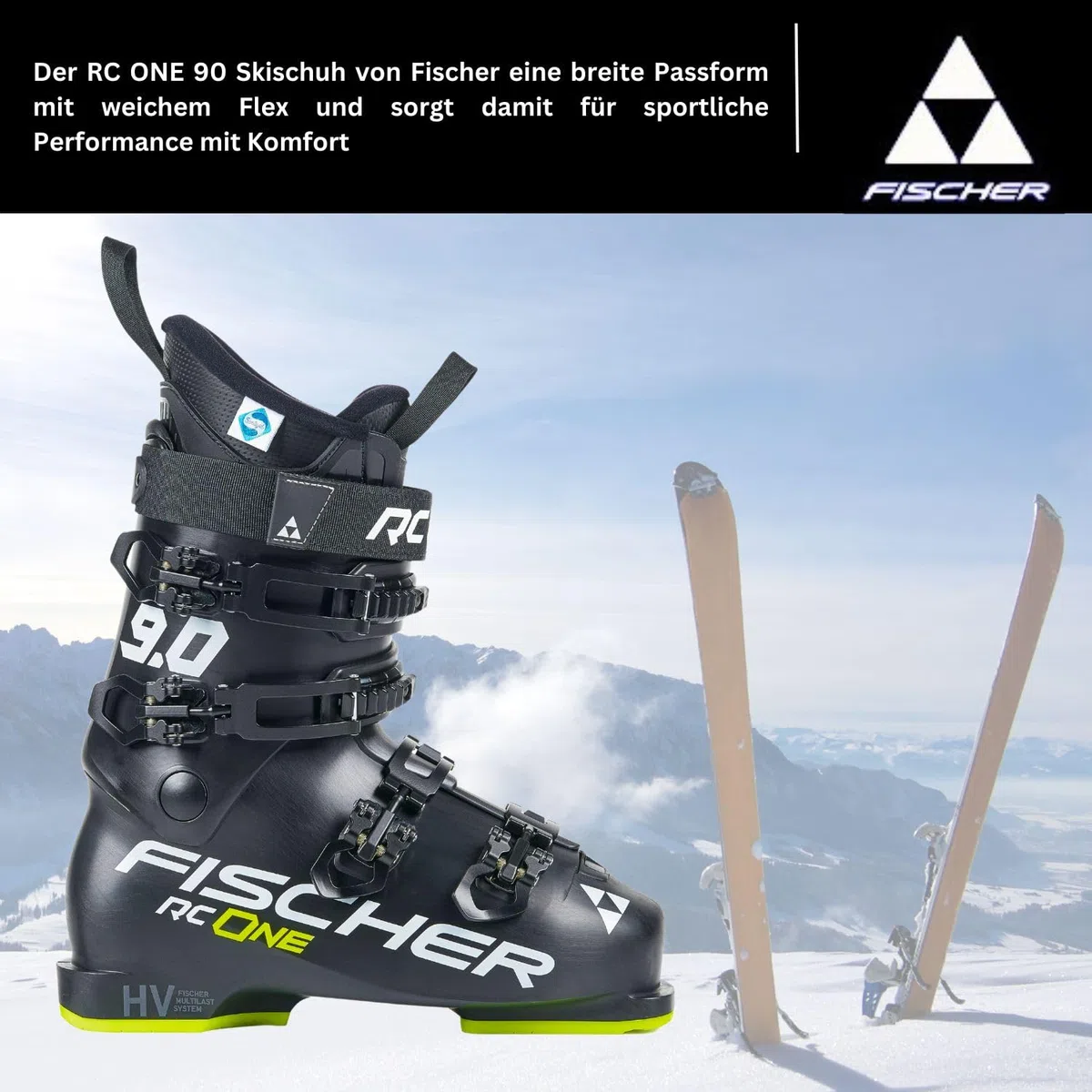 Fischer RC One 9.0 - Scarponi da sci da uomo, colore: Giallo/Nero