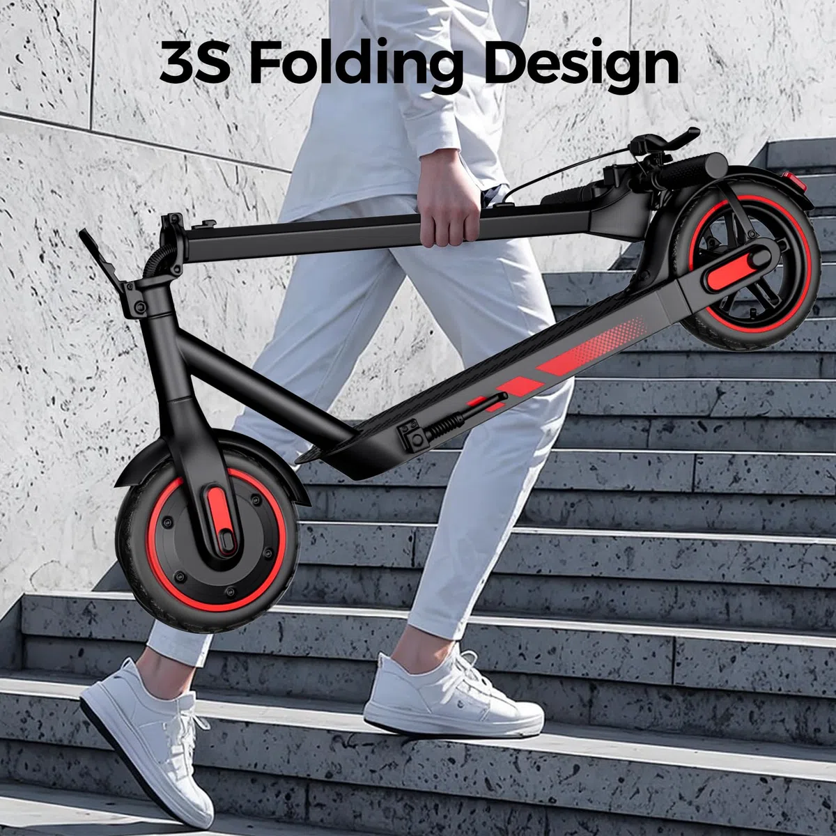 Monopattino Elettrico con Freccia Direzionale, 500W Motore, Autonomia 35 km, Pneumatici 10" Antiforatura, Doppia frenata, Scooter Elettrico Pieghevole