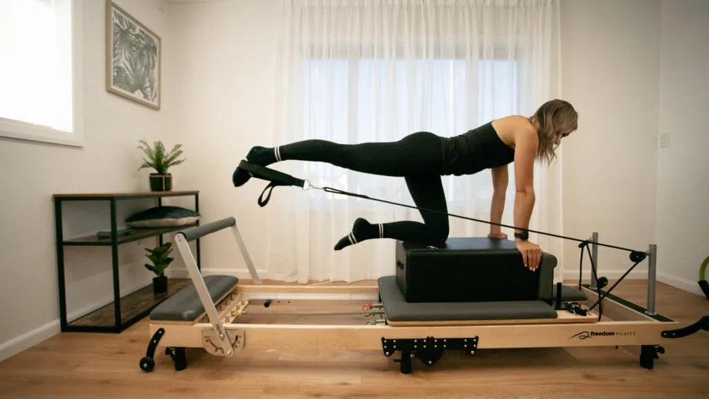Pilates Reformer Box, scatola da seduta per Pilates Reformer, accessori per pilates e pilates per esercizi di stretching e equilibrio.