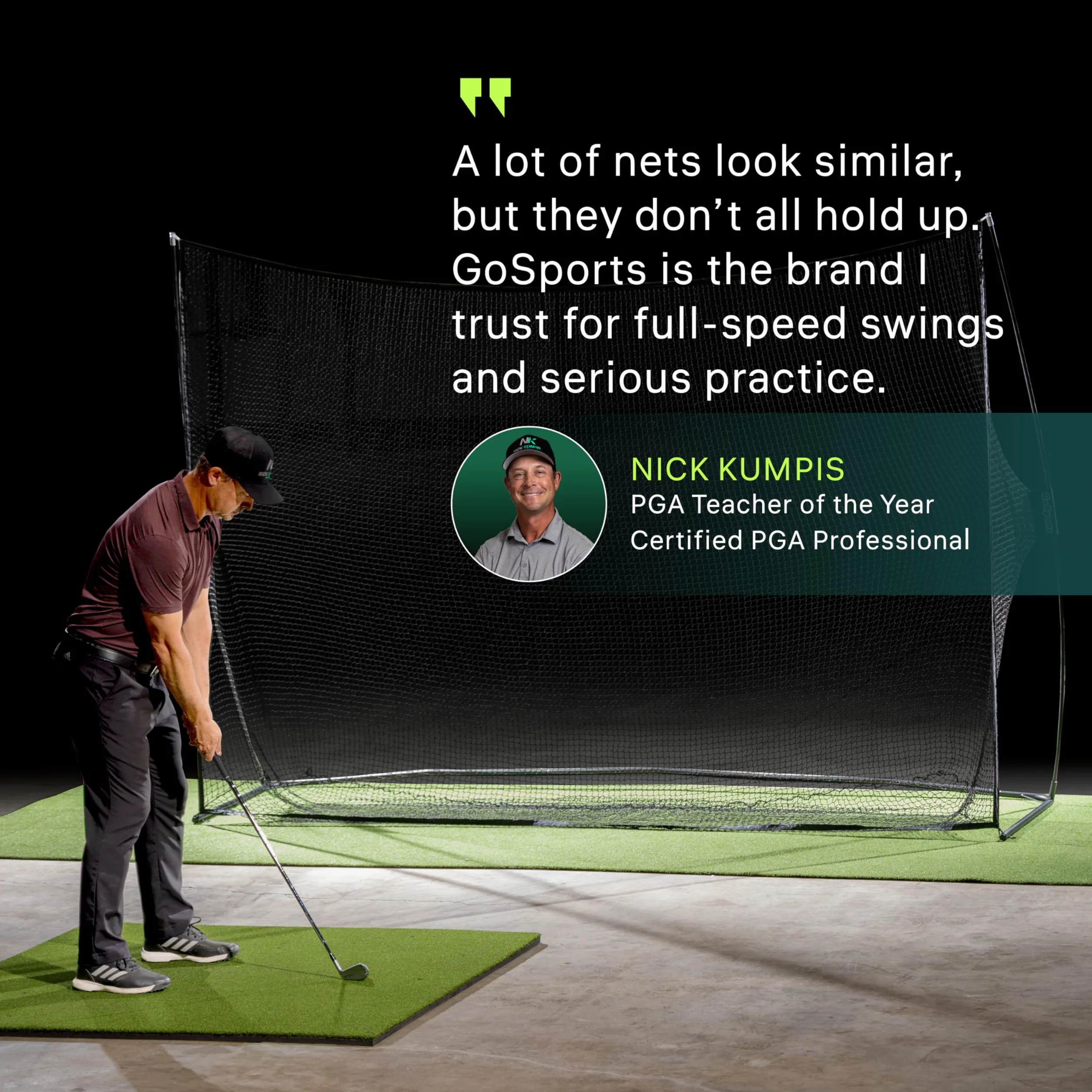 GoSports Golf Practice Hitting Net - Choose Between Huge 10' x 7' or 7' x 7' Nets -Personal Driving Range for Indoor or Outdoor Use - Designed by Golfers for Golfers