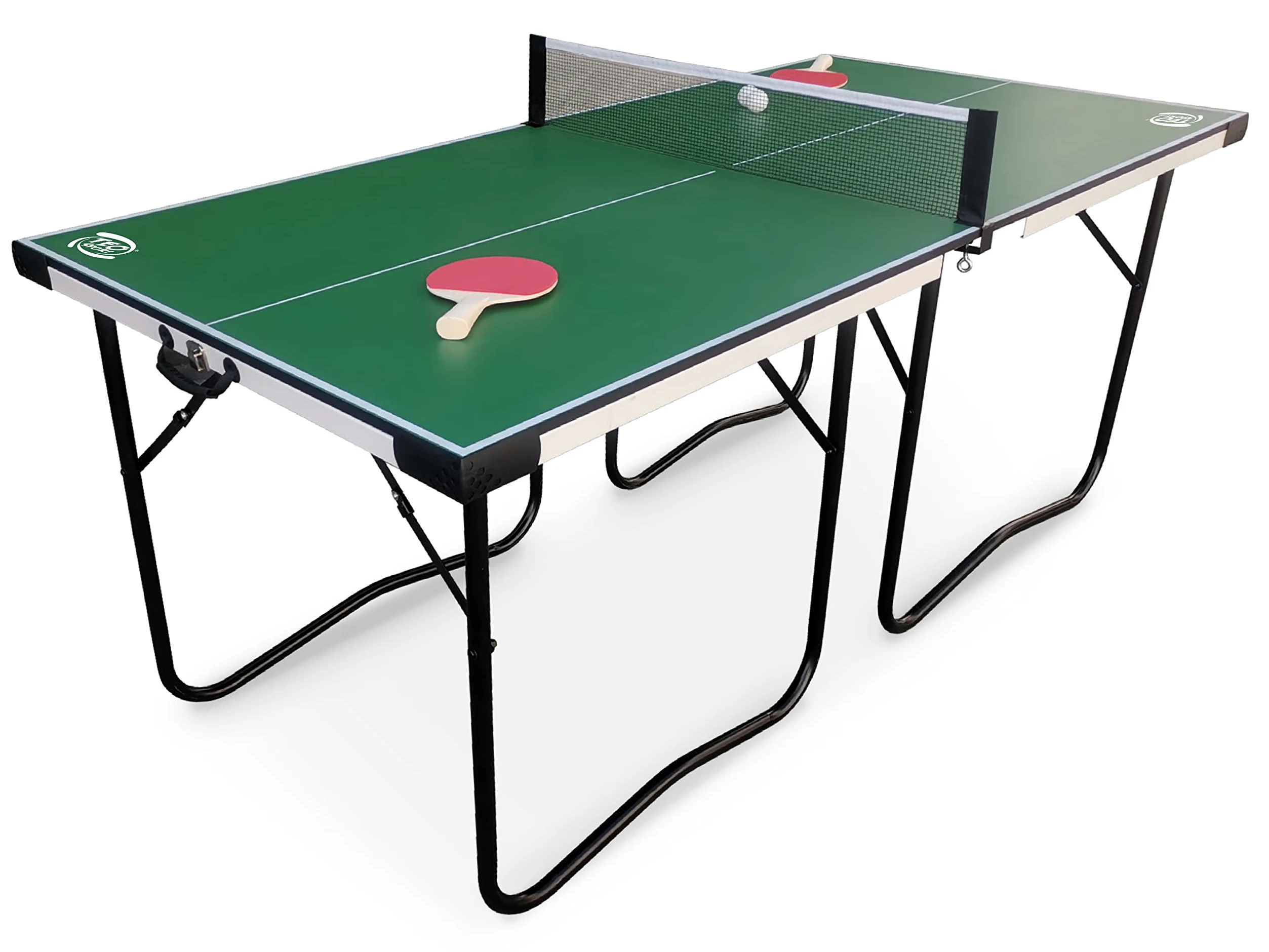 Teorema Giocattoli - Tavolo da Ping Pong Pieghevole Salvaspazio, Misure 182x86.5X75 cm, Tavolo Ping Pong esterno e interno con Set Completo: Rete, 2 Racchette e 2 Palline, Facile da Trasportare