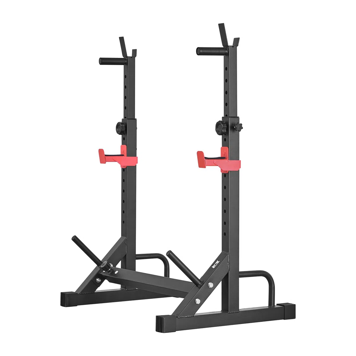 VEVOR Stazione di Forza Sportiva con Altezza e Larghezza Regolabili, Attrezzatura per Allenamento della Forza da 250 kg con Supporti per Bilanciere e Ganci a J per Distensioni su Panca