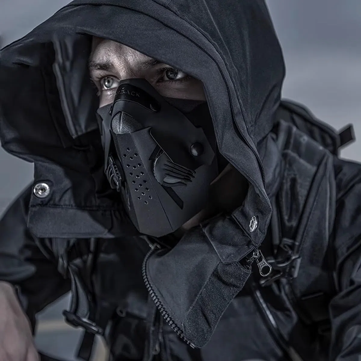 Maschera antipolvere tattica for ciclismo all'aperto, anti-appannamento, for wargame, CS, paintball, maschera protettiva a mezza faccia, caccia, tiro, cosplay