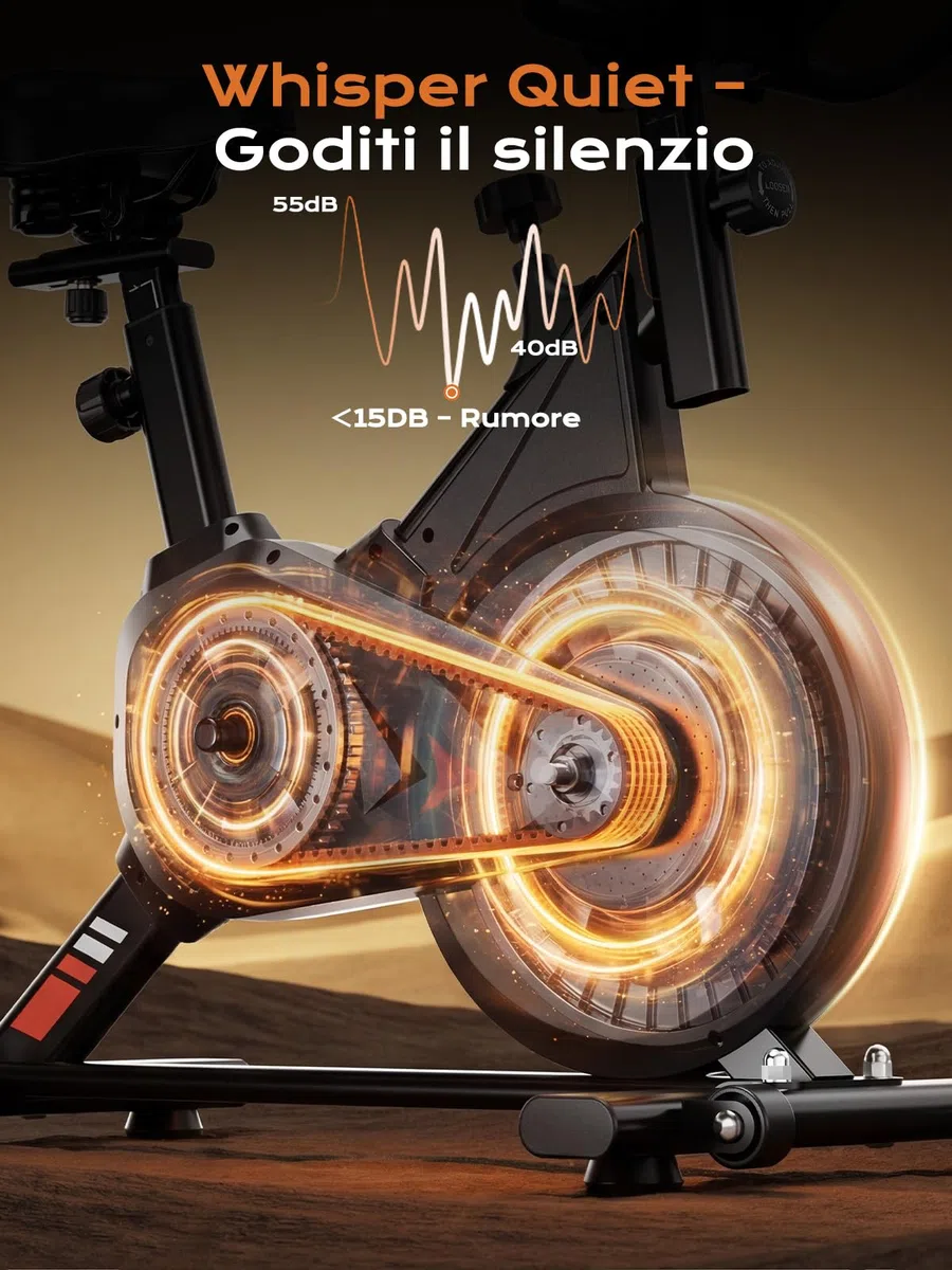 Dskeuzeew Cyclette da Casa con App, cyclette da camera con Resistenza Magnetica 0-100%, Basso Rumore, Supporto per Tablet e Rilevamento della Frequenza Cardiaca, Supporta fino a 160 kg