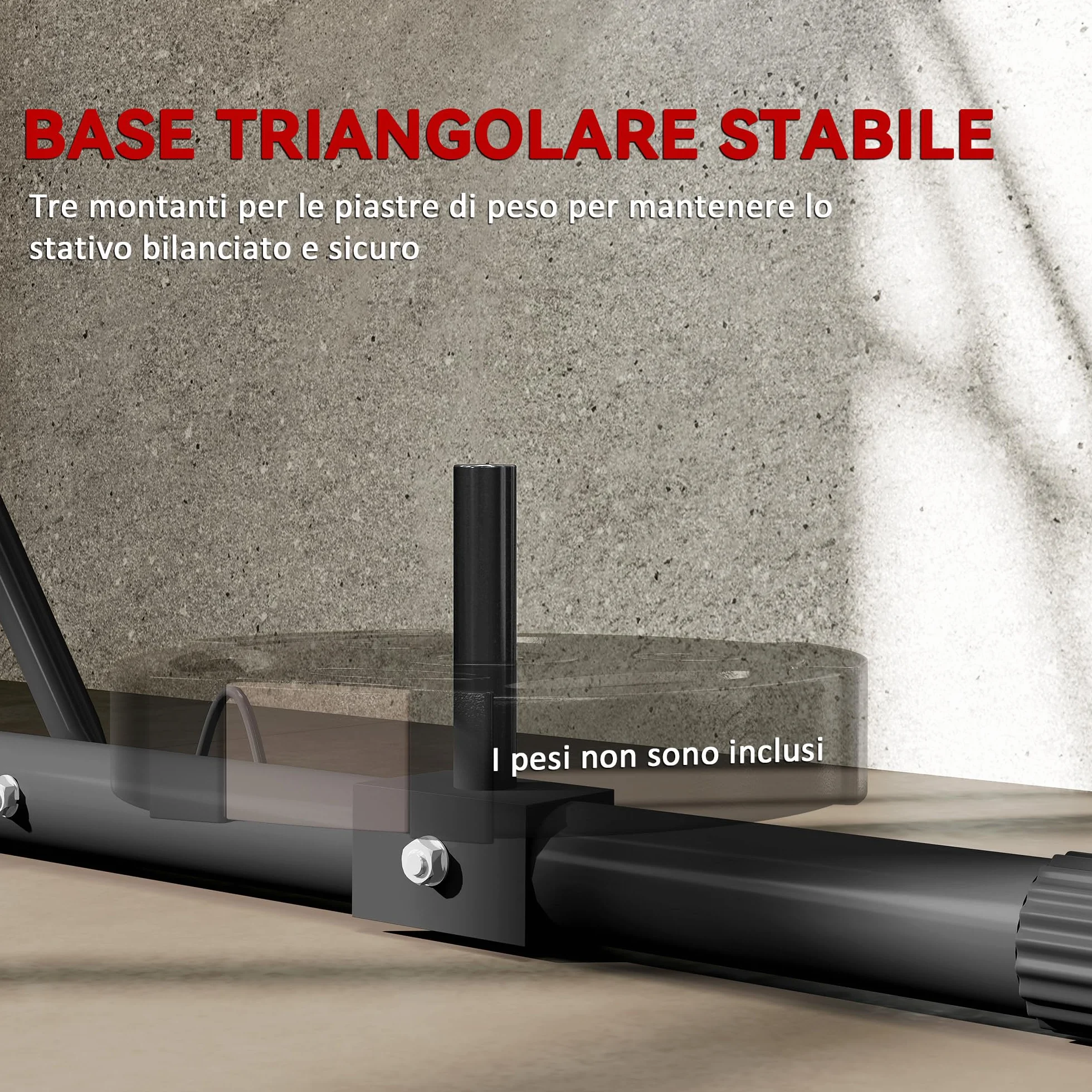 SPORTNOW Supporto Sacco da Boxe Regolabile in Altezza e Autoportante, Sostegno con Base Triangolare e Supporto per Pesi, Max 60kg, 170x90x182-225 cm, Nero